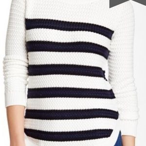 Splendid Nautical Basketweave Cotton Striped Crew Sweater